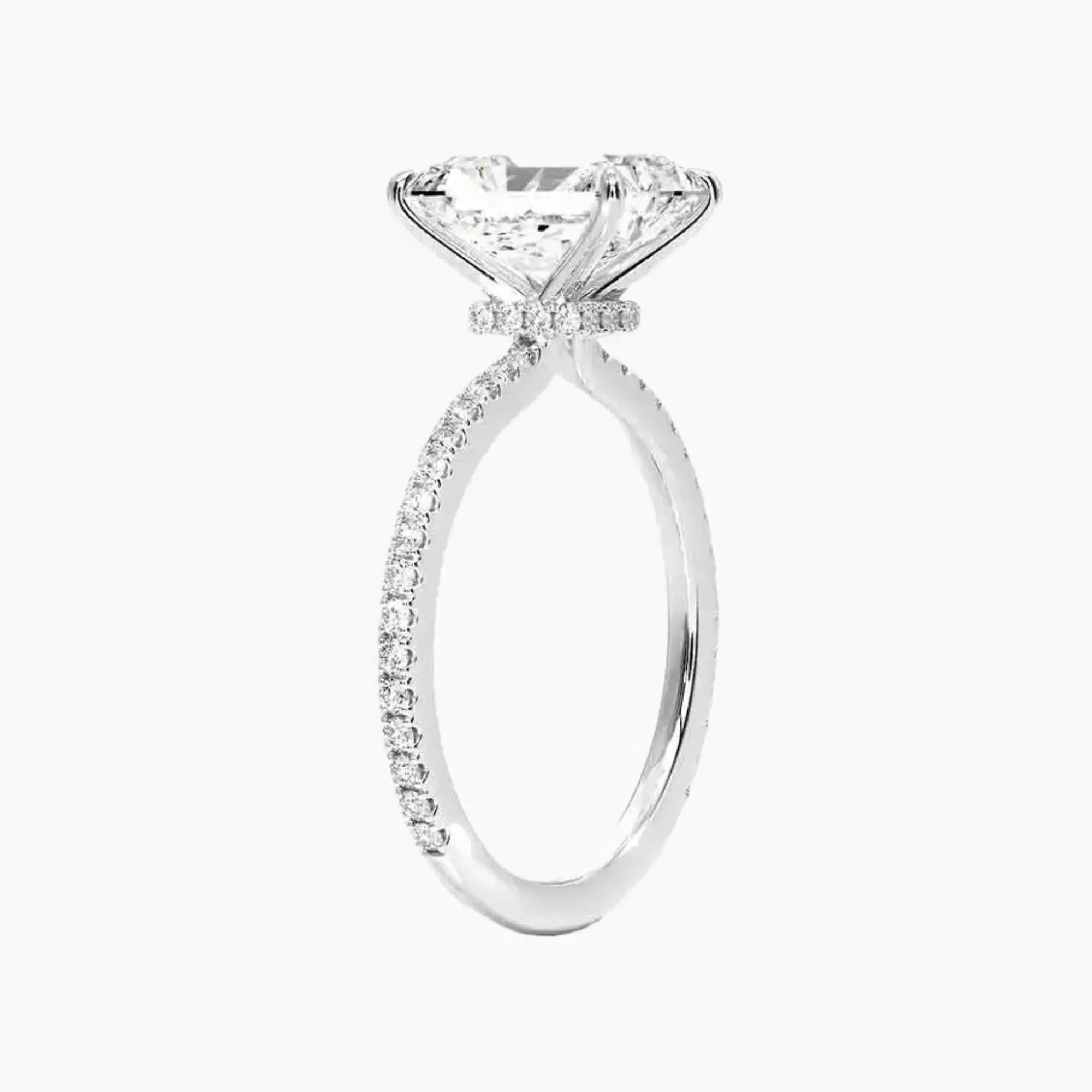 Adalia Radiant Designer 2.5 Carat Lab Grown Diamond Engagement Ring in 14K Yellow Gold