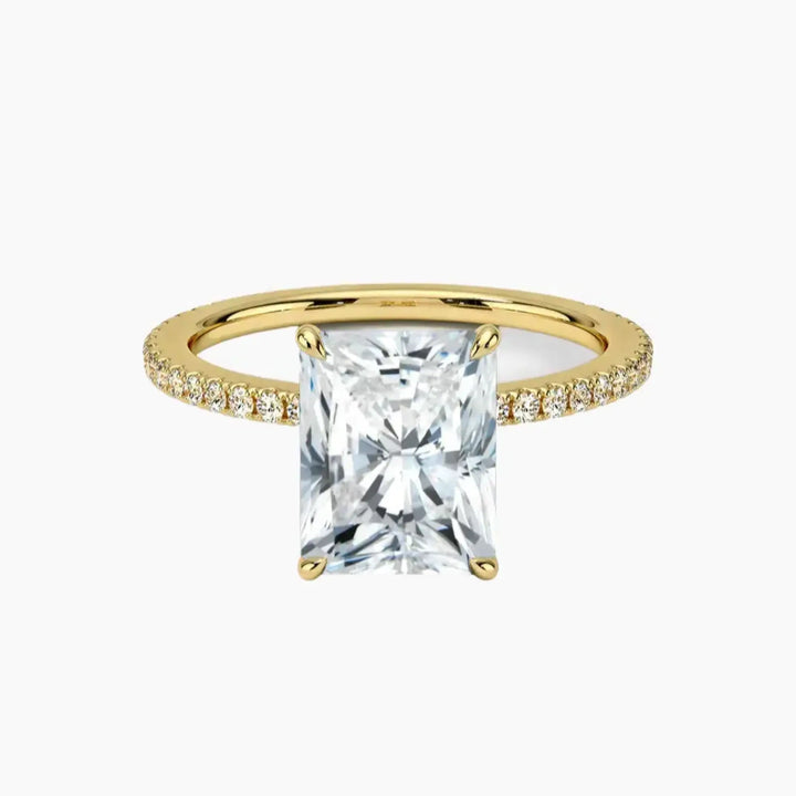 Adalia Radiant Designer 2 Carat Lab Grown Diamond Engagement Ring in 18K Yellow Gold