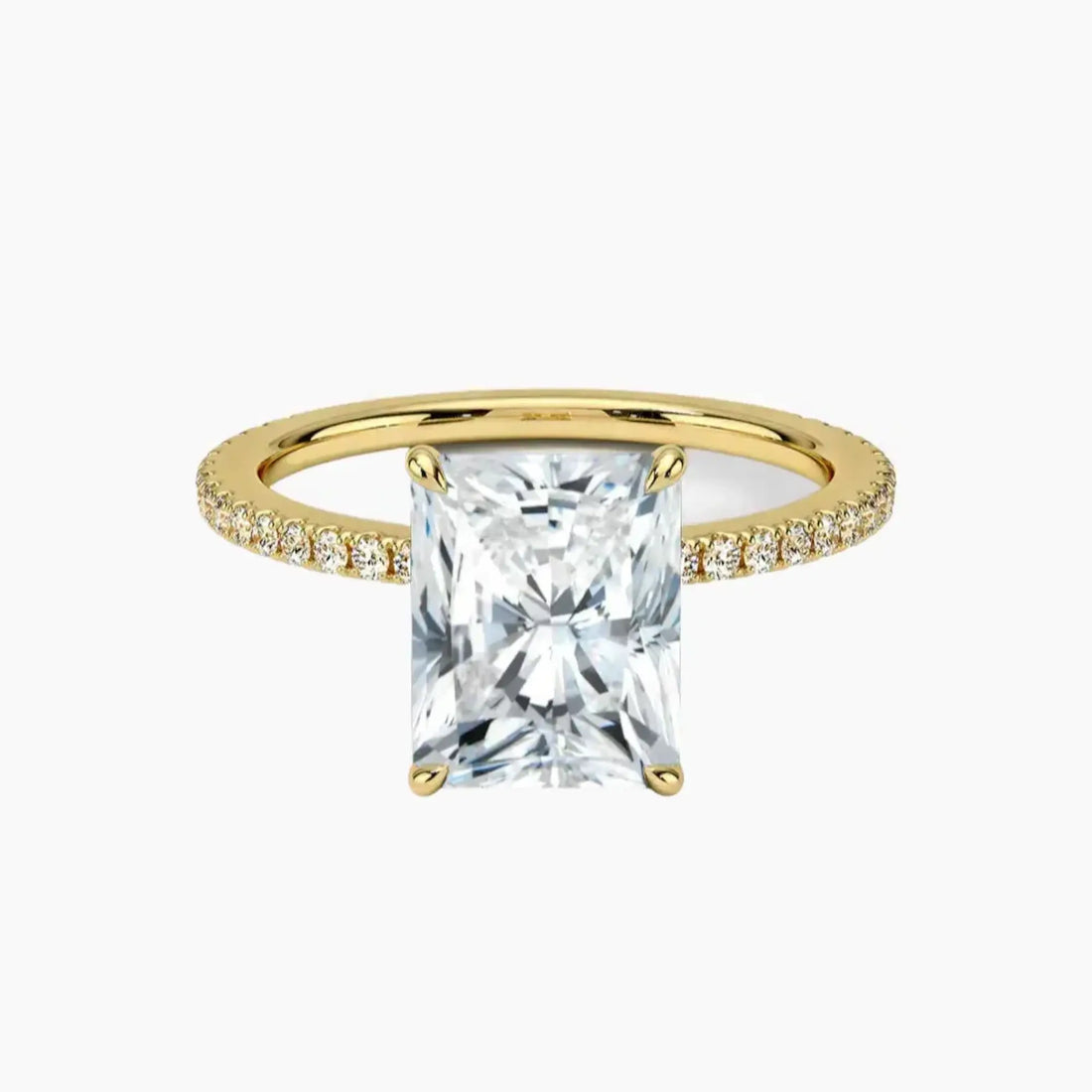 Adalia Radiant Designer 1 Carat Lab Grown Diamond Engagement Ring in 18K Yellow Gold