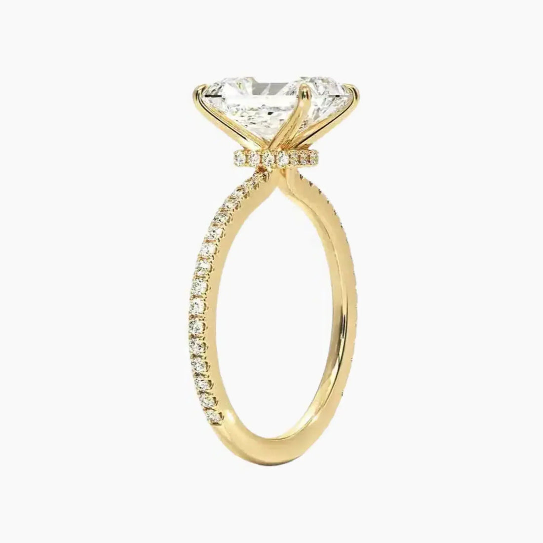 Adalia Radiant Designer Diamond Ring Setting in 18K Rose Gold