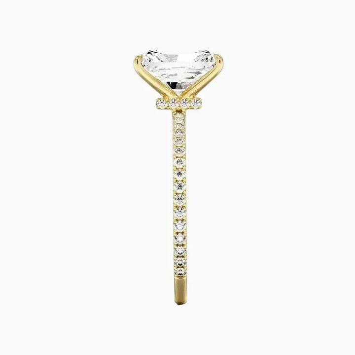 Adalia Radiant Designer Diamond Ring Setting in 14K Rose Gold