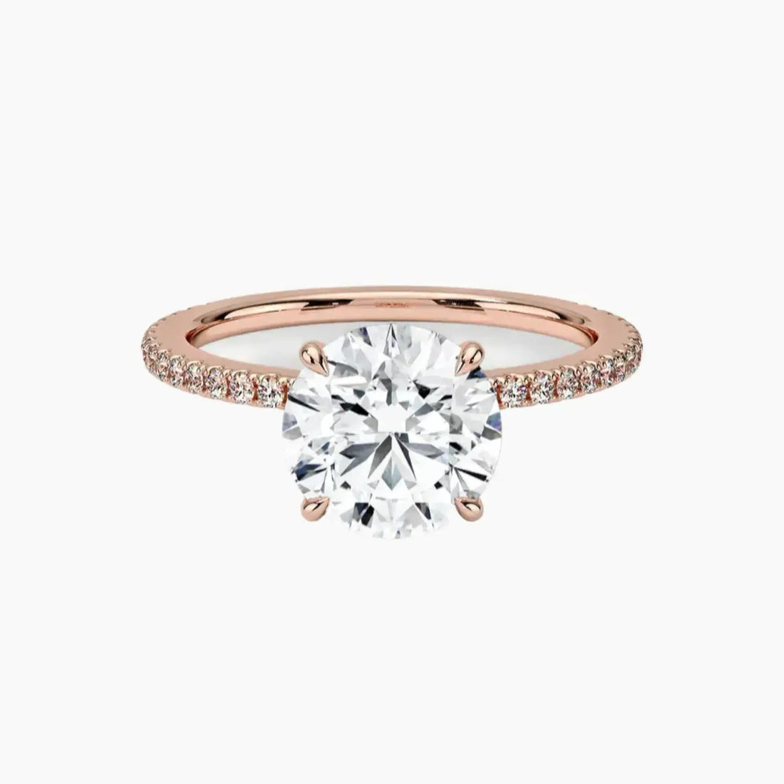 Adalia Round Designer 1 Carat Lab Grown Diamond Engagement Ring in 14K Yellow Gold
