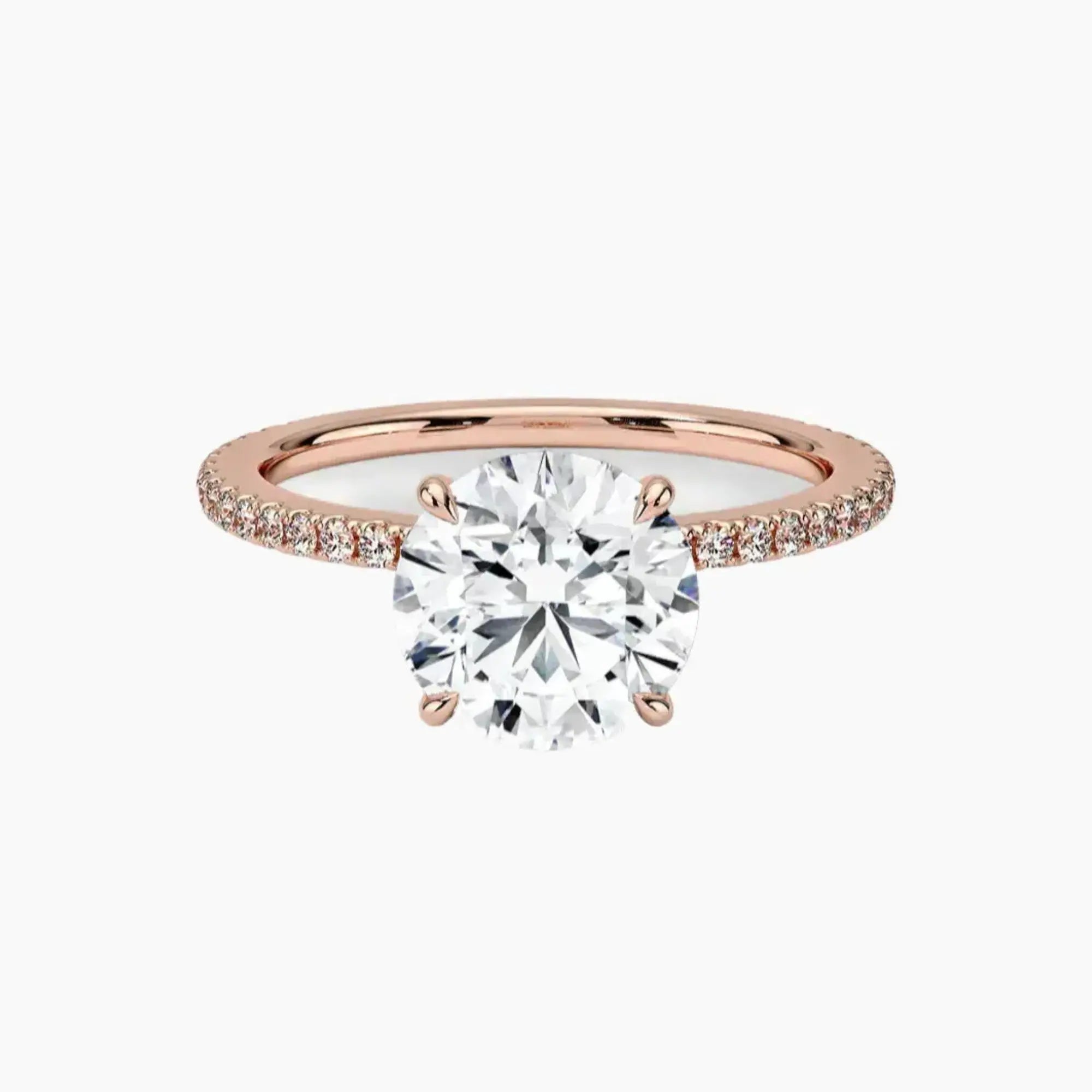Adalia Round Designer Diamond Ring Setting in 14K Yellow Gold