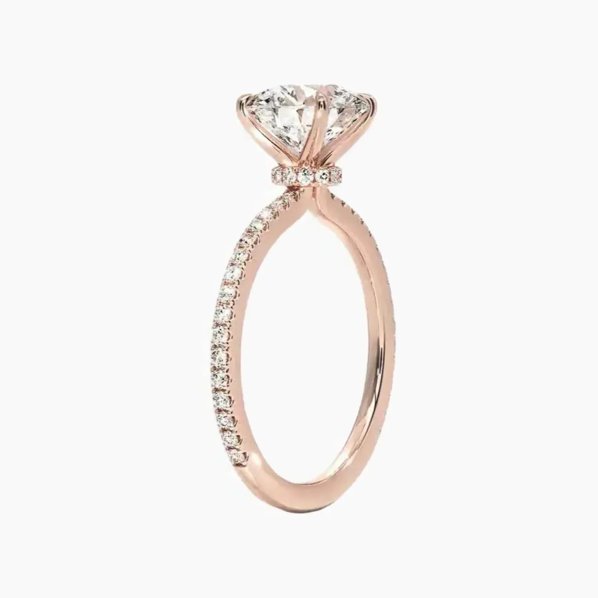 Adalia Round Designer 2.5 Carat Lab Grown Diamond Engagement Ring in 18K Yellow Gold