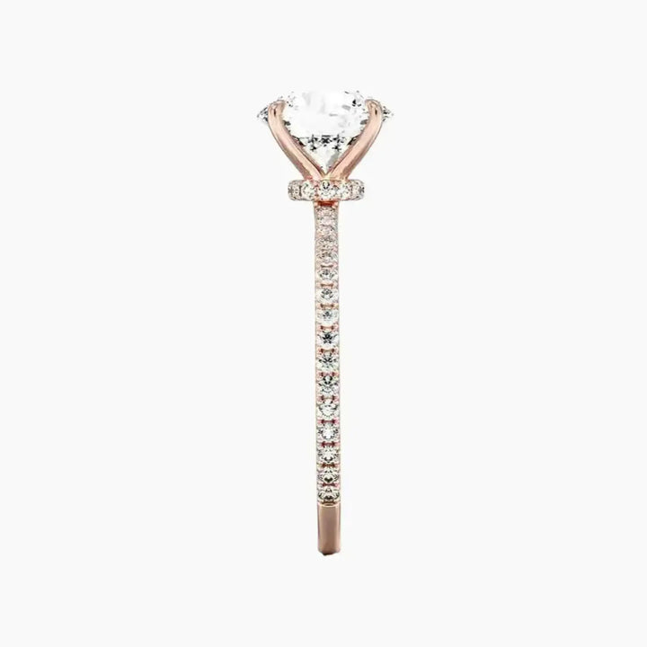 Adalia Round Designer 3 Carat Lab Grown Diamond Engagement Ring in 18K White Gold