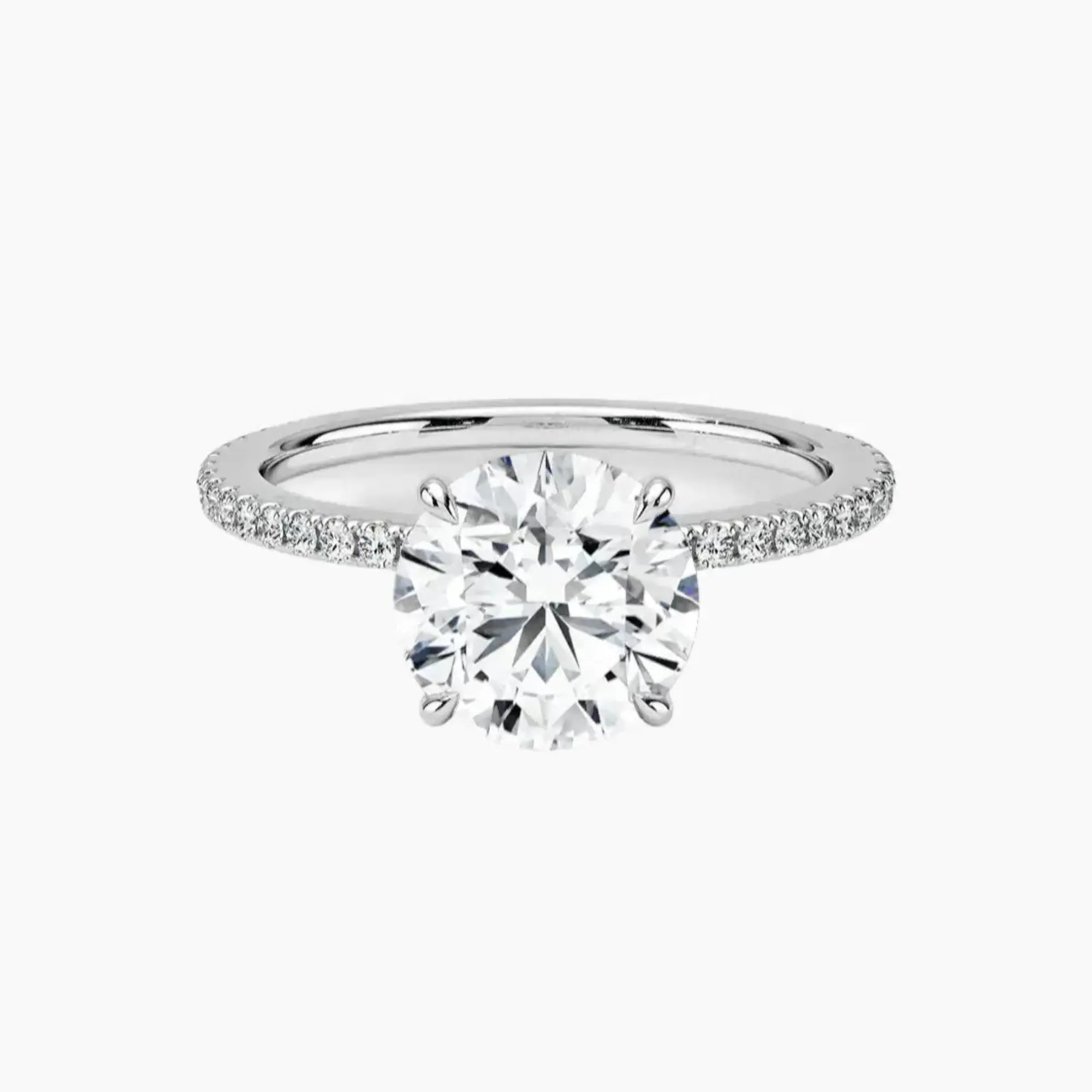 Adalia Round Designer 2.5 Carat Lab Grown Diamond Engagement Ring in 18K White Gold