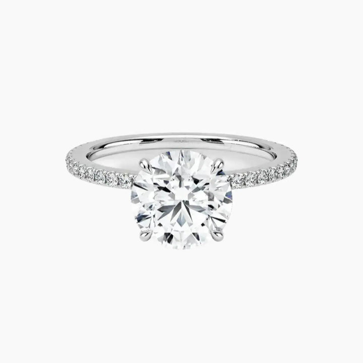 Adalia Round Designer 1.5 Carat Lab Grown Diamond Engagement Ring in 18K White Gold