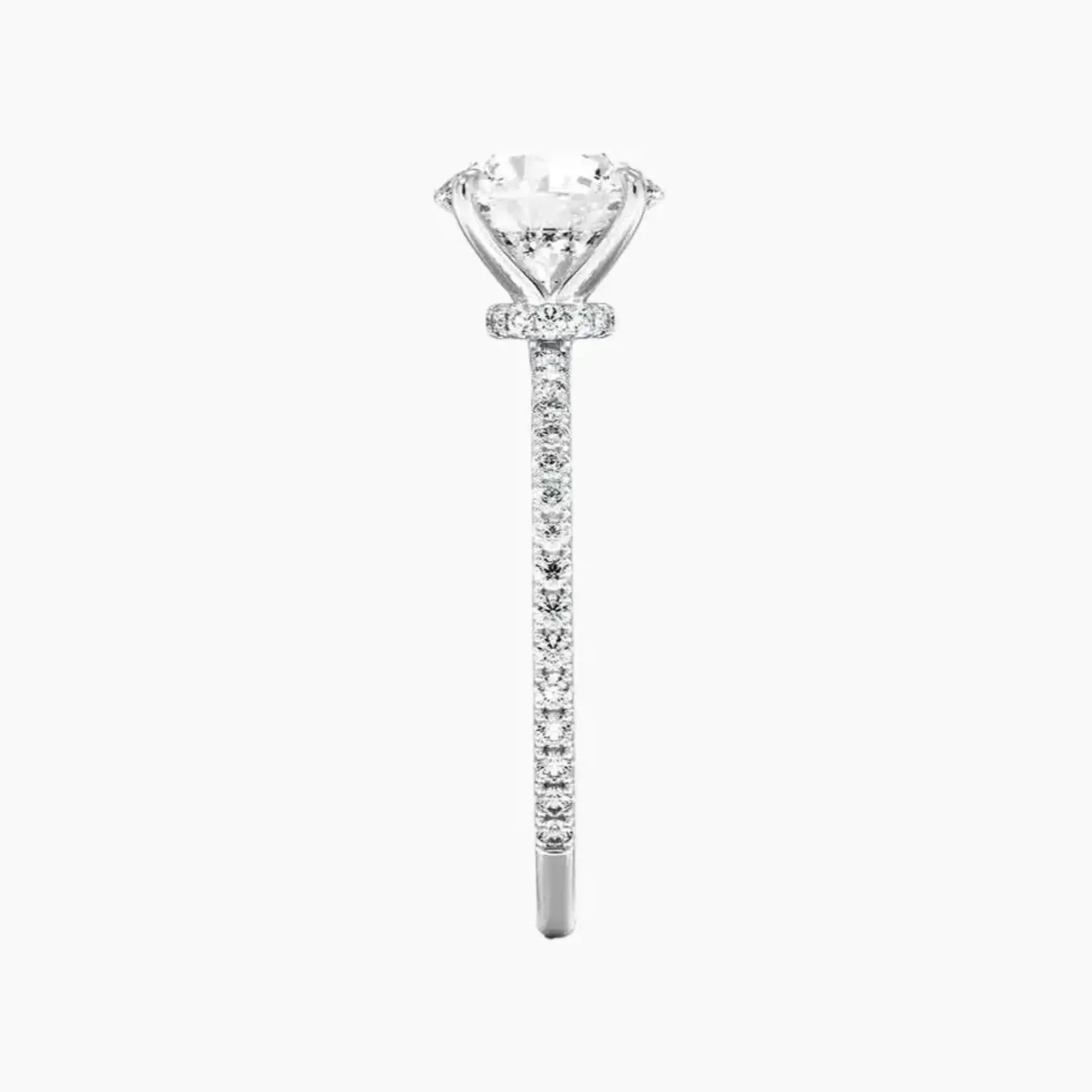 Adalia Round Designer 1 Carat Lab Grown Diamond Engagement Ring in 14K White Gold
