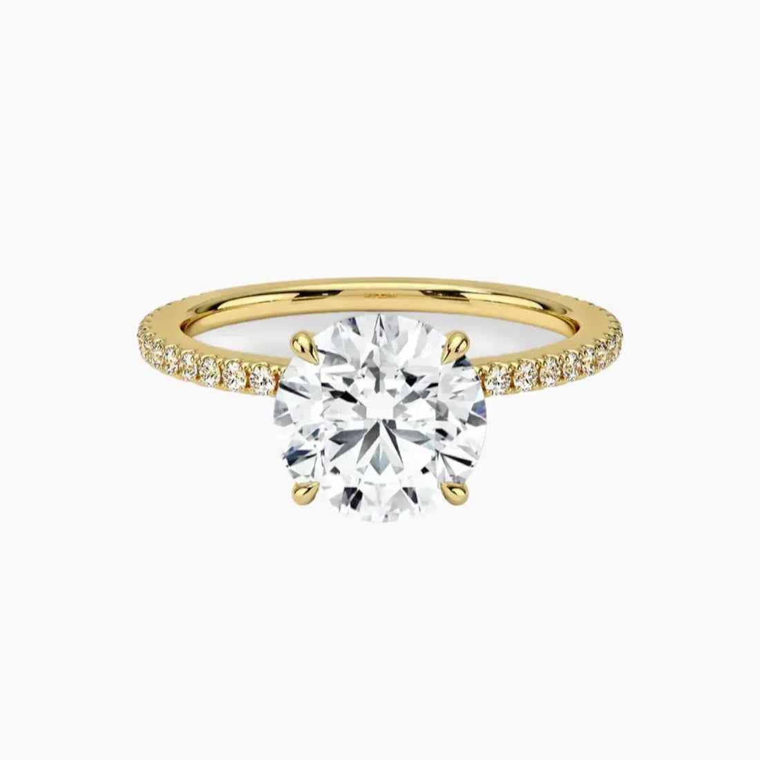 Adalia Round Designer 2 Carat Lab Grown Diamond Engagement Ring in 14K Yellow Gold