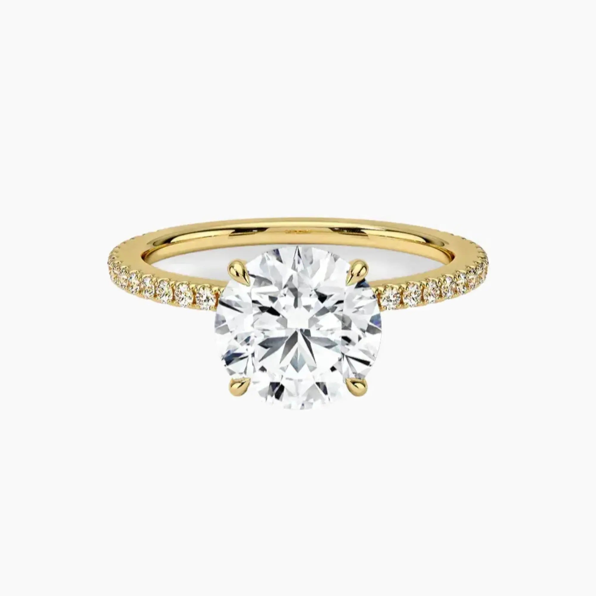 Adalia Round Designer 2 Carat Lab Grown Diamond Engagement Ring in 18K White Gold