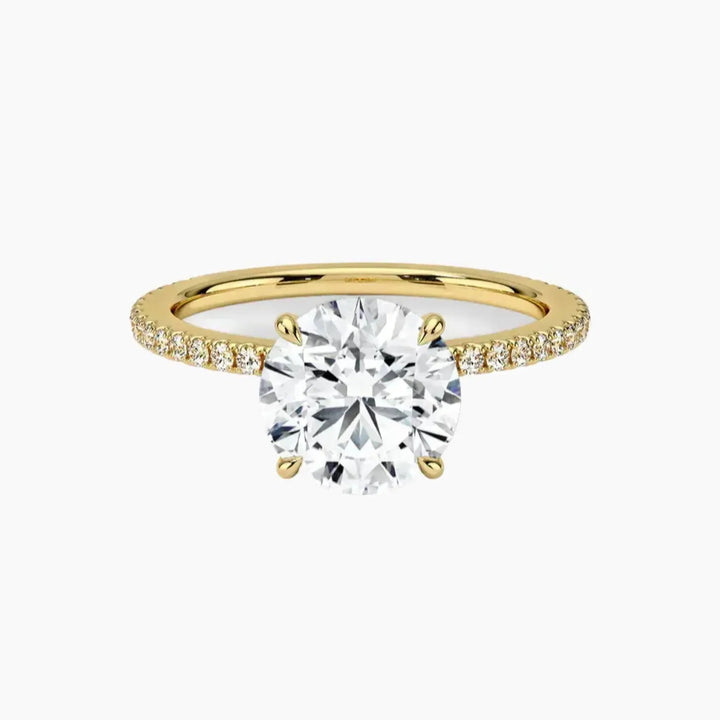 Adalia Round Designer 3 Carat Lab Grown Diamond Engagement Ring in 18K Yellow Gold
