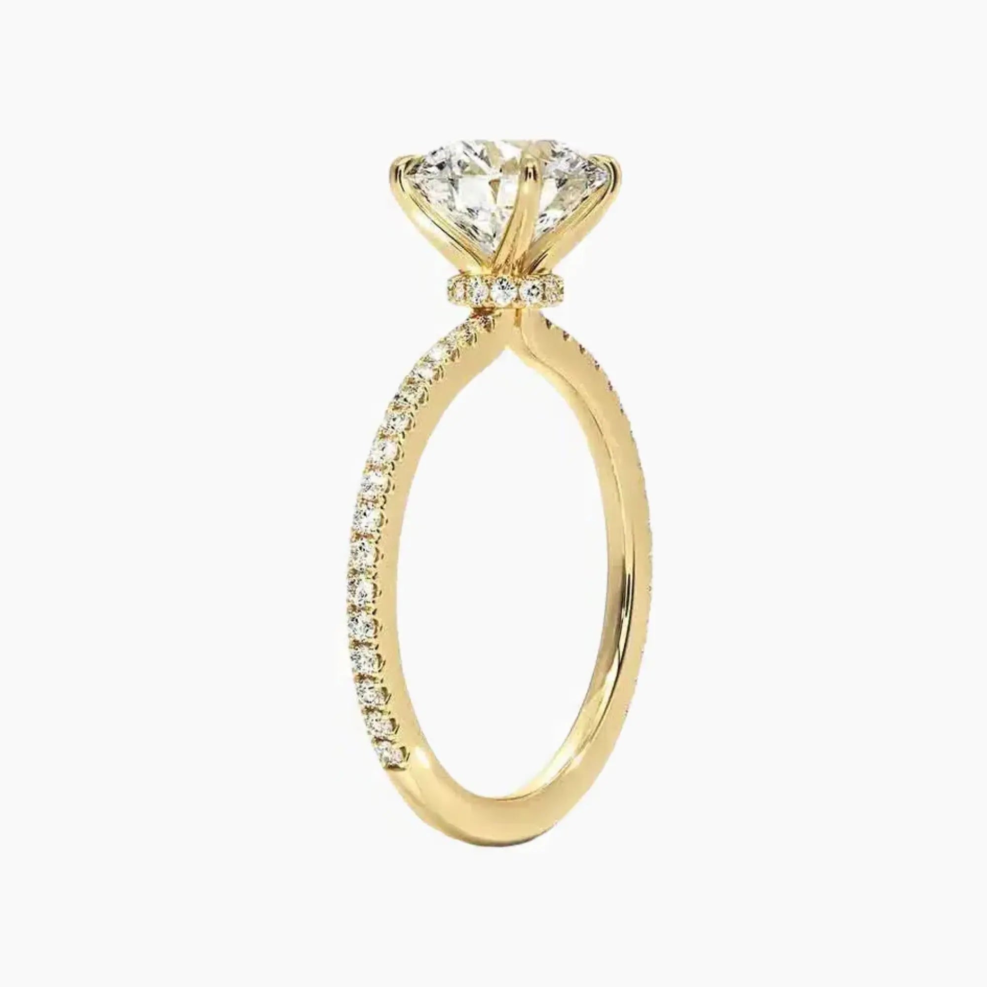 Adalia Round Designer 2.5 Carat Lab Grown Diamond Engagement Ring in 14K White Gold