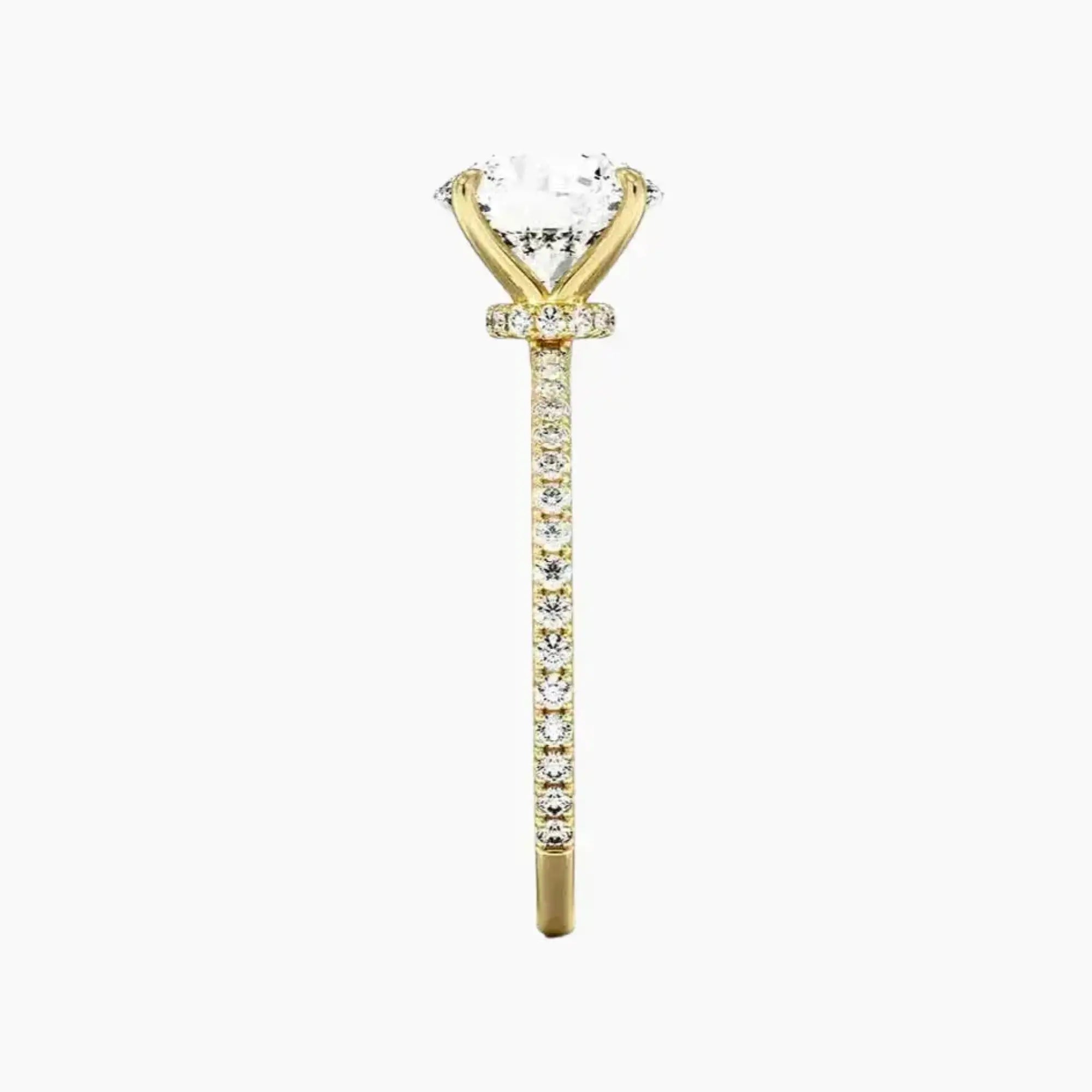Adalia Round Designer Diamond Ring Setting in 14K Yellow Gold