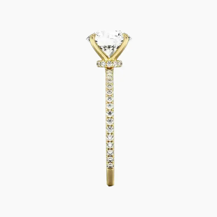 Adalia Round Designer 2 Carat Lab Grown Diamond Engagement Ring in 14K Rose Gold