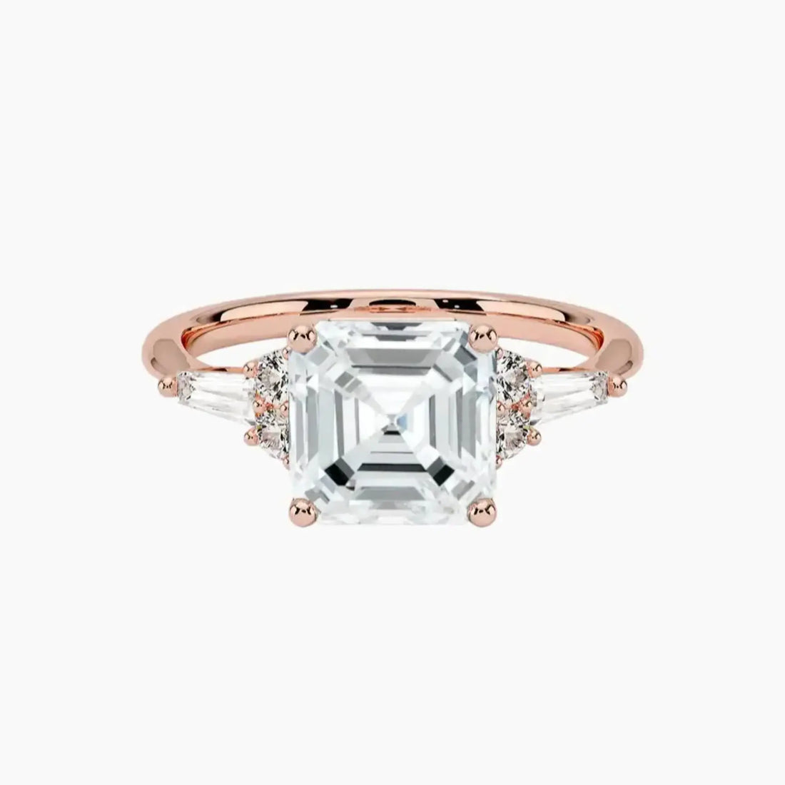 Jovana Asscher Designer 2.5 Carat Lab Grown Diamond Engagement Ring in 14K White Gold