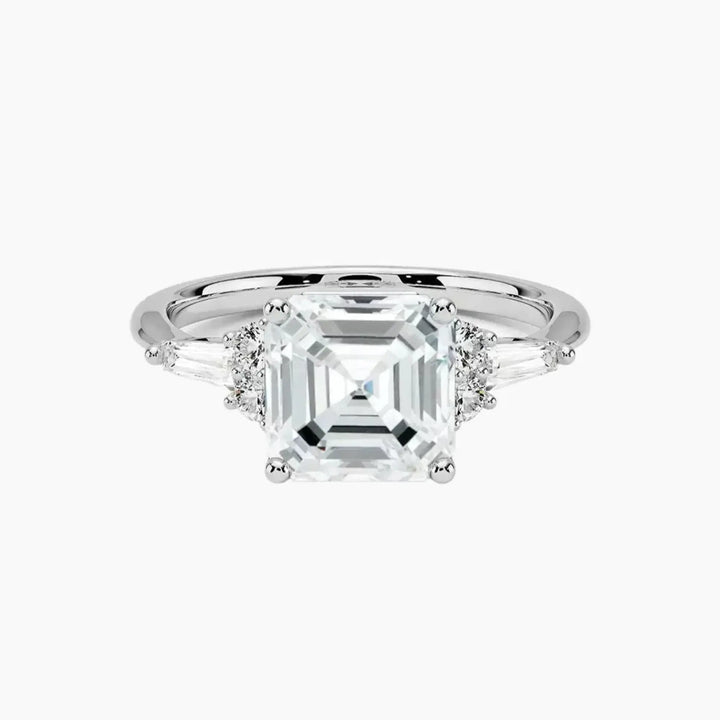 Jovana Asscher Designer 1 Carat Lab Grown Diamond Engagement Ring in 14K White Gold