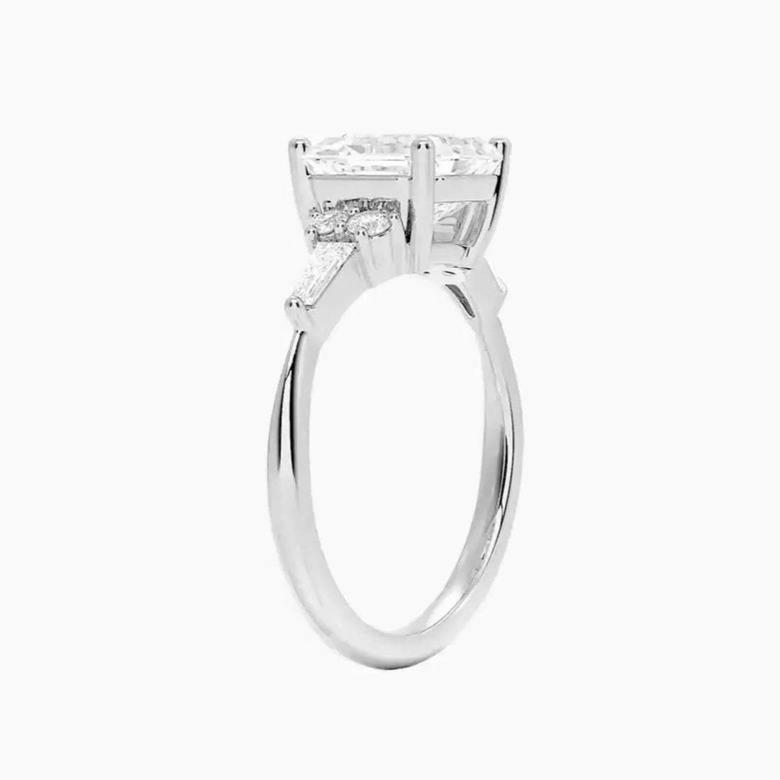 Jovana Asscher Designer 2.5 Carat Lab Grown Diamond Engagement Ring in 18K White Gold