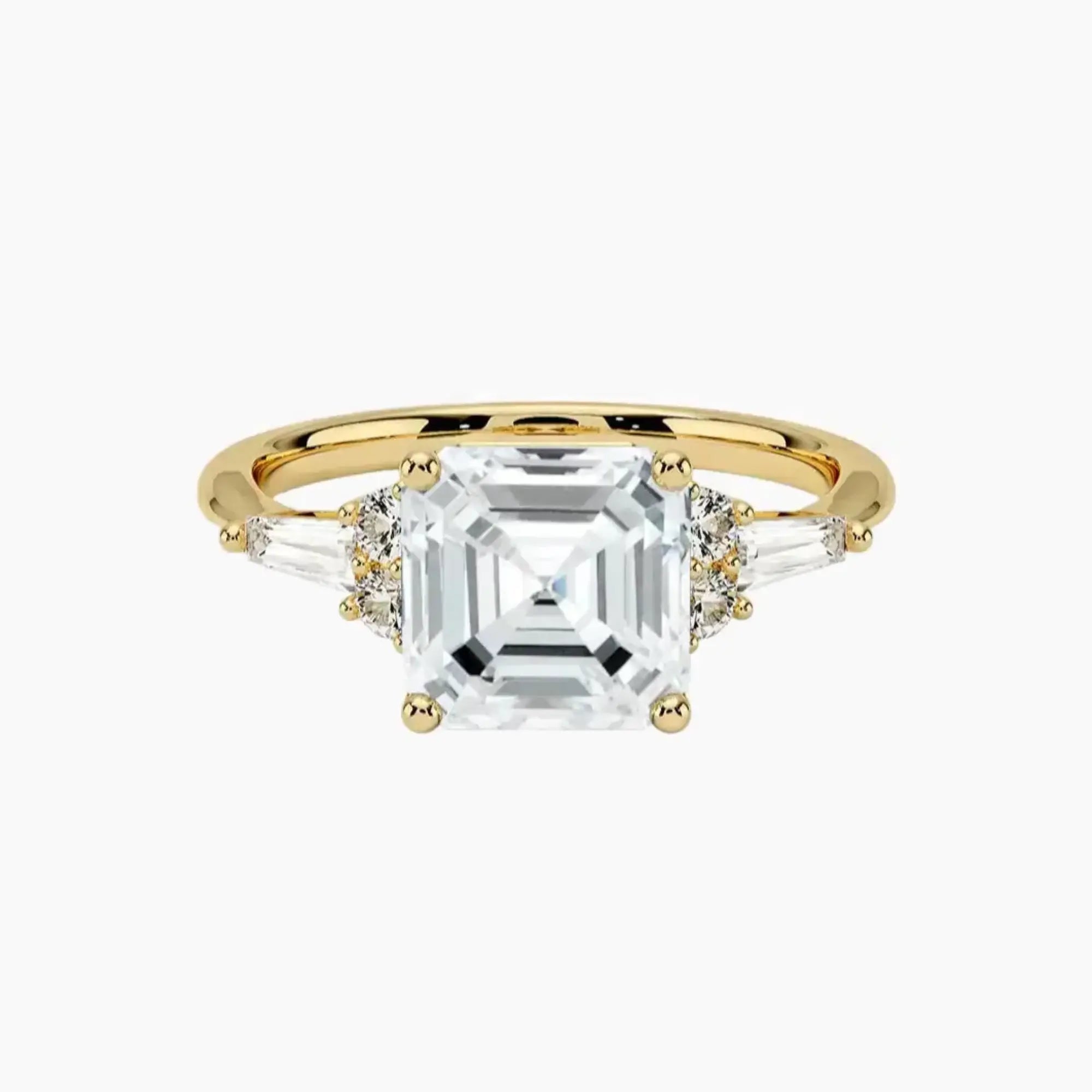 Jovana Asscher Designer 2 Carat Lab Grown Diamond Engagement Ring in 18K Rose Gold