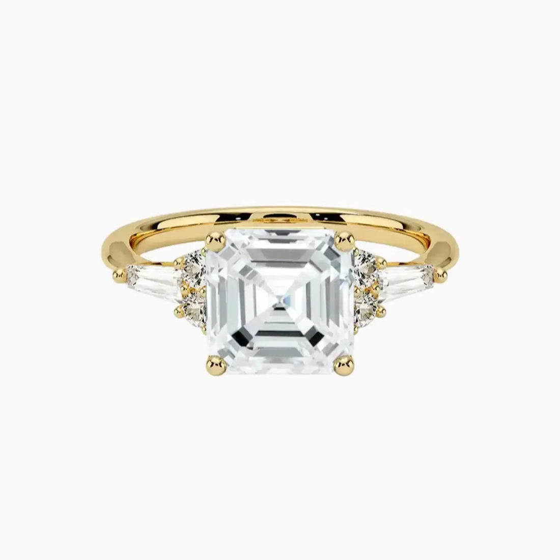 Jovana Asscher Designer 2 Carat Lab Grown Diamond Engagement Ring in 18K Rose Gold