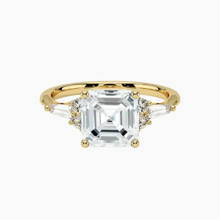Jovana Asscher Designer 1.5 Carat Lab Grown Diamond Engagement Ring in 14K Yellow Gold