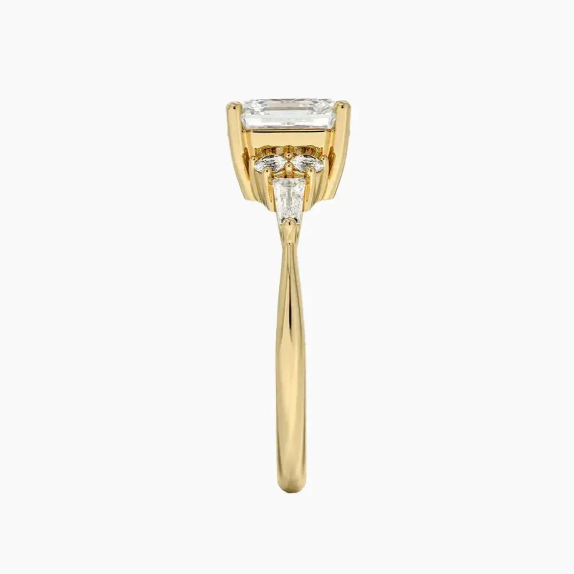 Jovana Asscher Designer 3 Carat Lab Grown Diamond Engagement Ring in 18K Yellow Gold