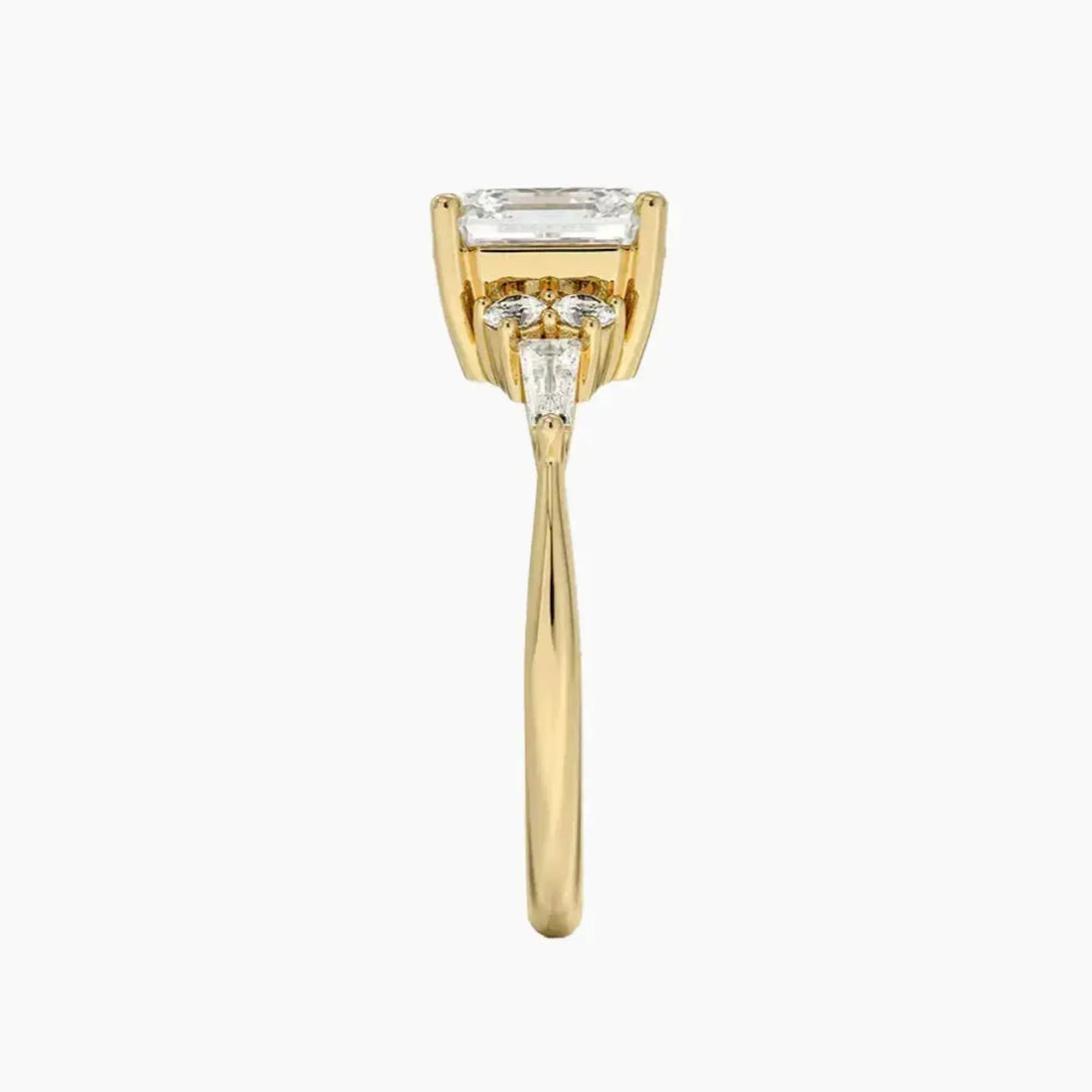 Jovana Asscher Designer 3 Carat Lab Grown Diamond Engagement Ring in 18K Yellow Gold
