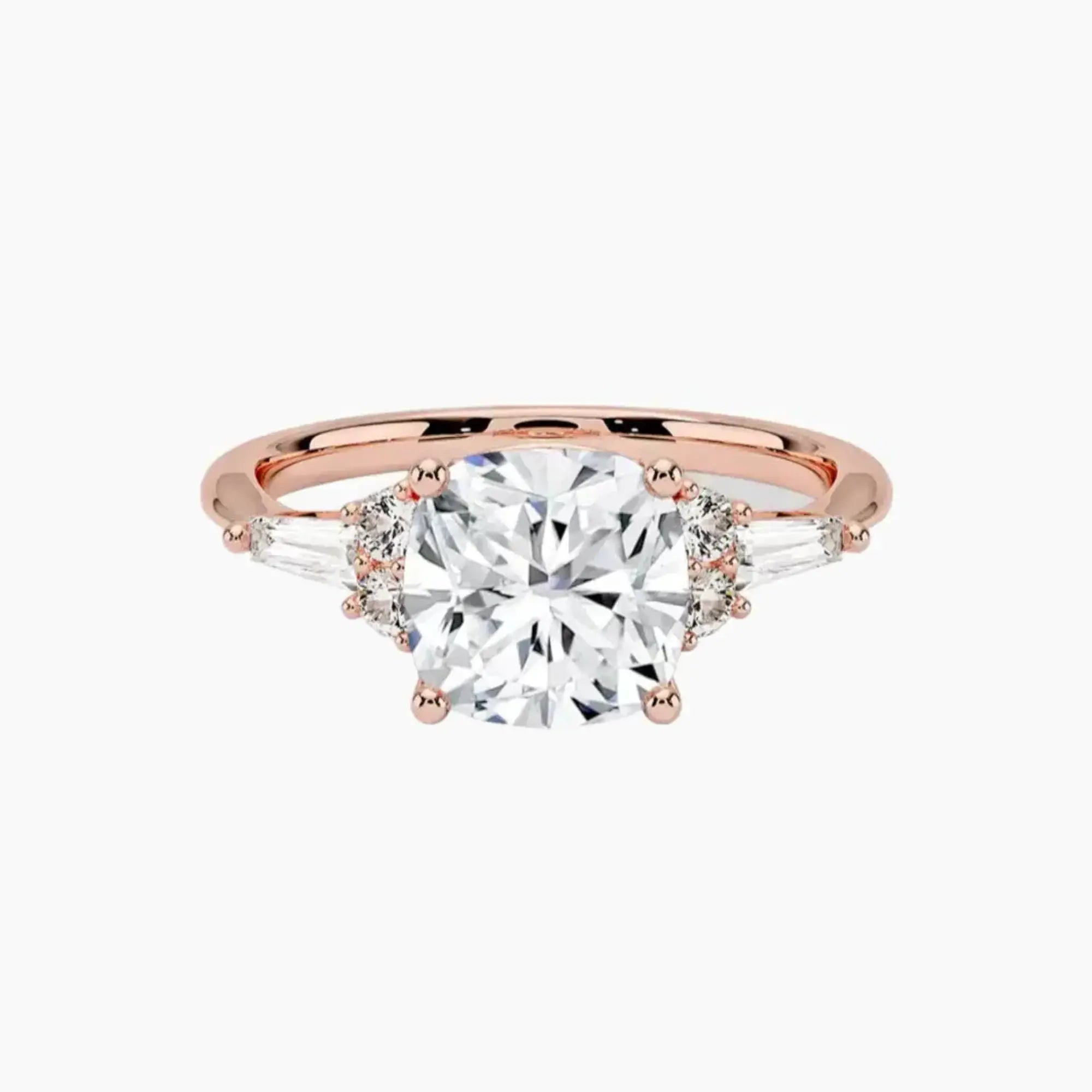 Jovana Cushion Designer 1 Carat Lab Grown Diamond Engagement Ring in 14K Yellow Gold