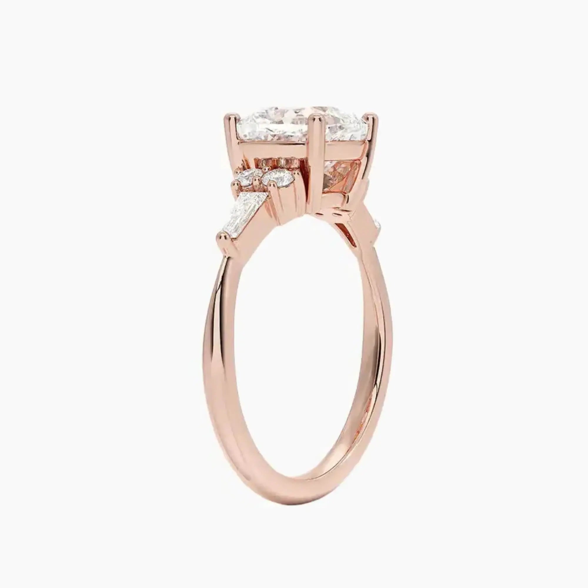 Jovana Cushion Designer 2.5 Carat Lab Grown Diamond Engagement Ring in 18K Yellow Gold