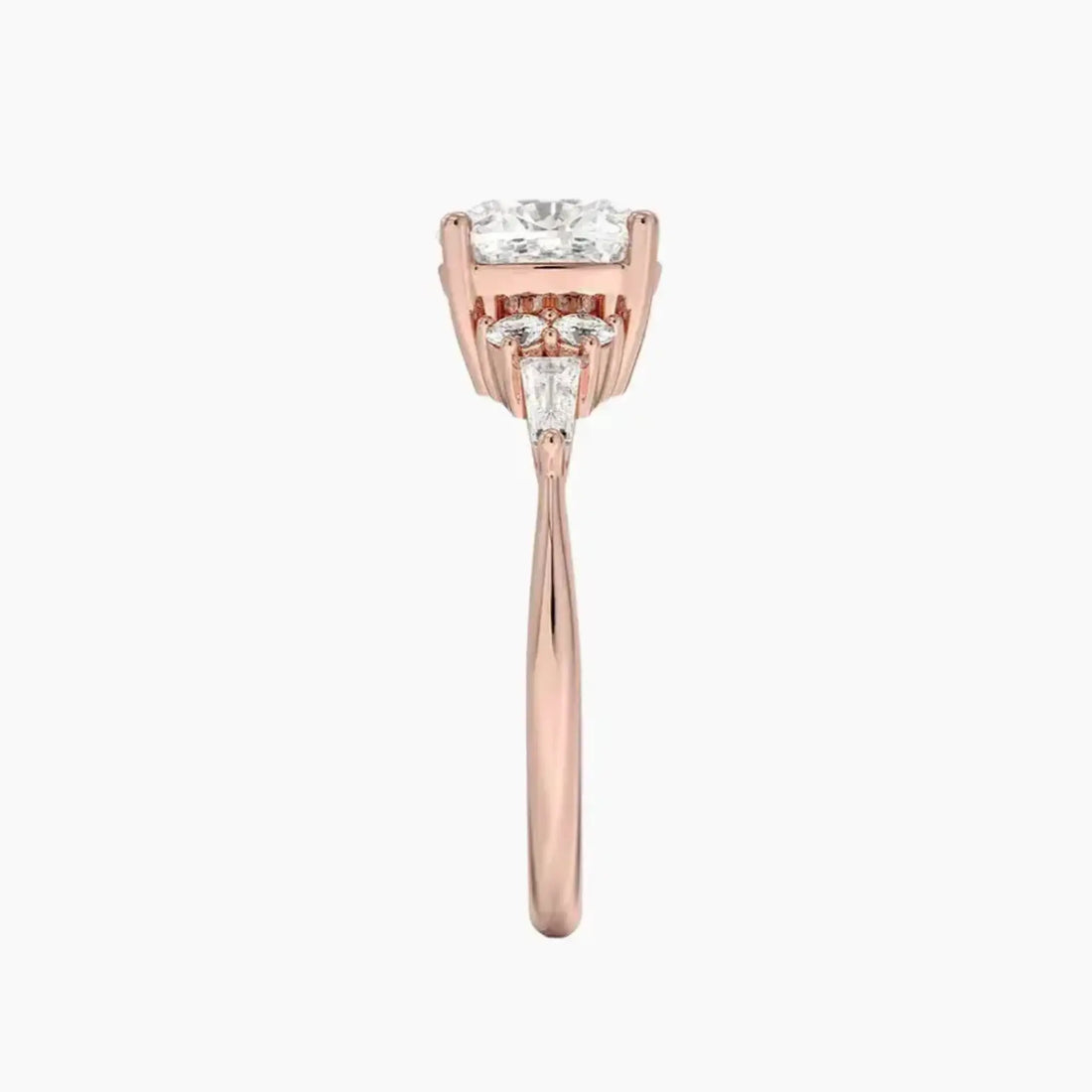 Jovana Cushion Designer Diamond Ring Setting in 14K Rose Gold
