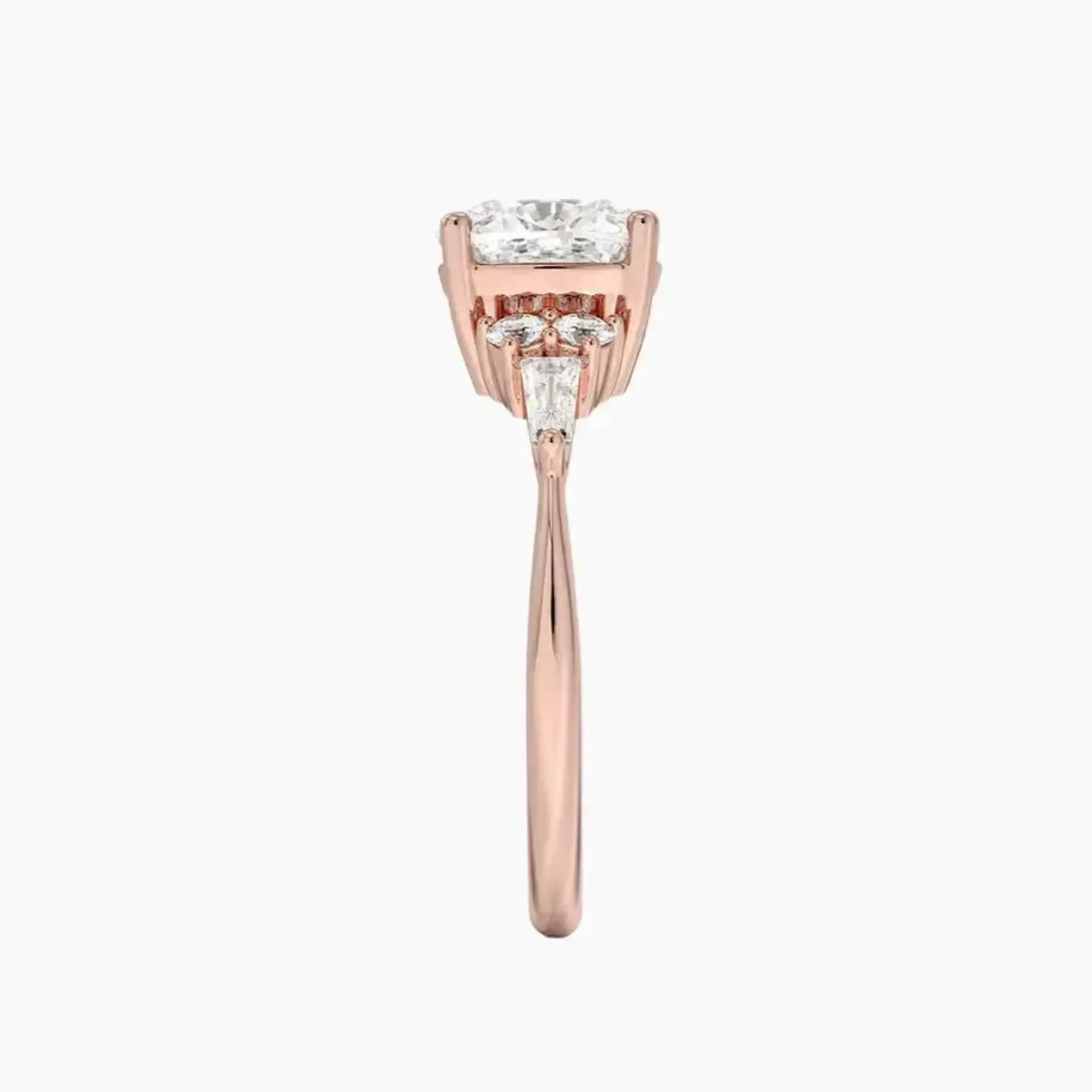 Jovana Cushion Designer 1 Carat Lab Grown Diamond Engagement Ring in 18K Rose Gold