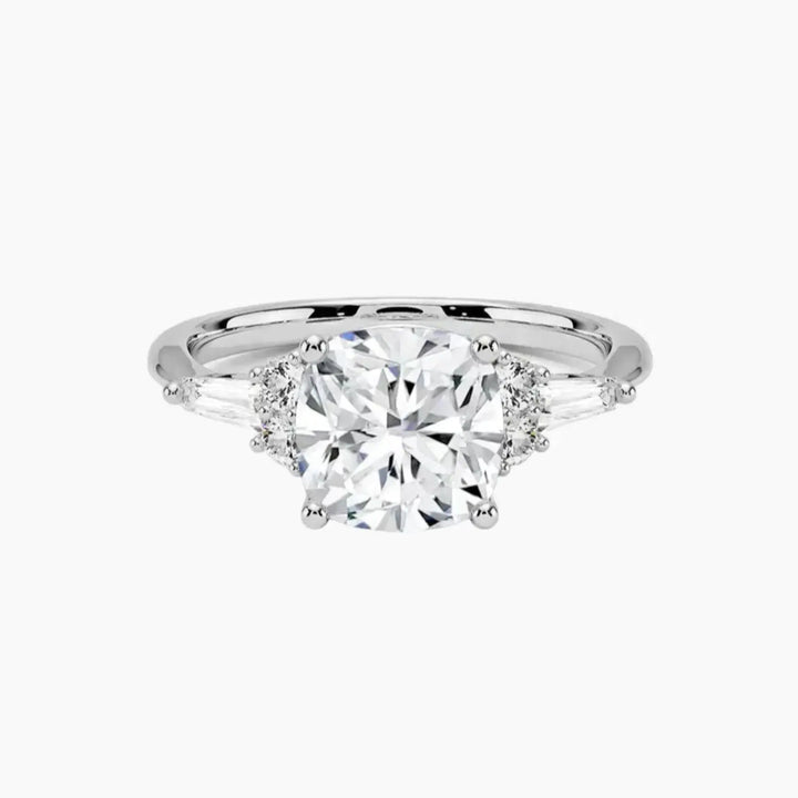 Jovana Cushion Designer 1.5 Carat Lab Grown Diamond Engagement Ring in 18K White Gold