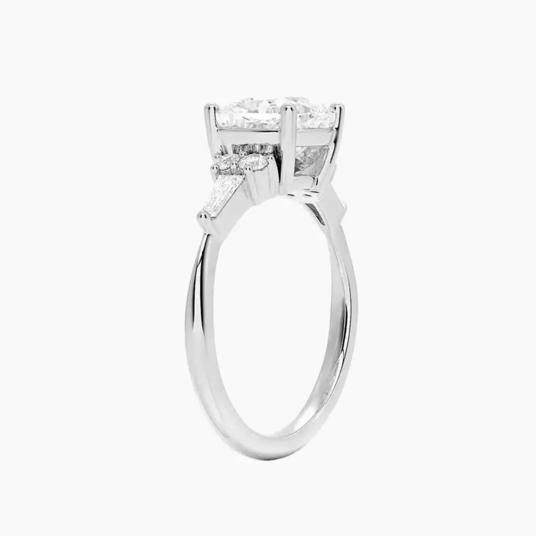 Jovana Cushion Designer 2 Carat Lab Grown Diamond Engagement Ring in 18K White Gold