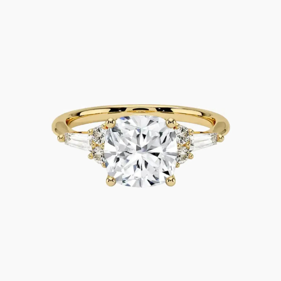 Jovana Cushion Designer 1.5 Carat Lab Grown Diamond Engagement Ring in 18K White Gold