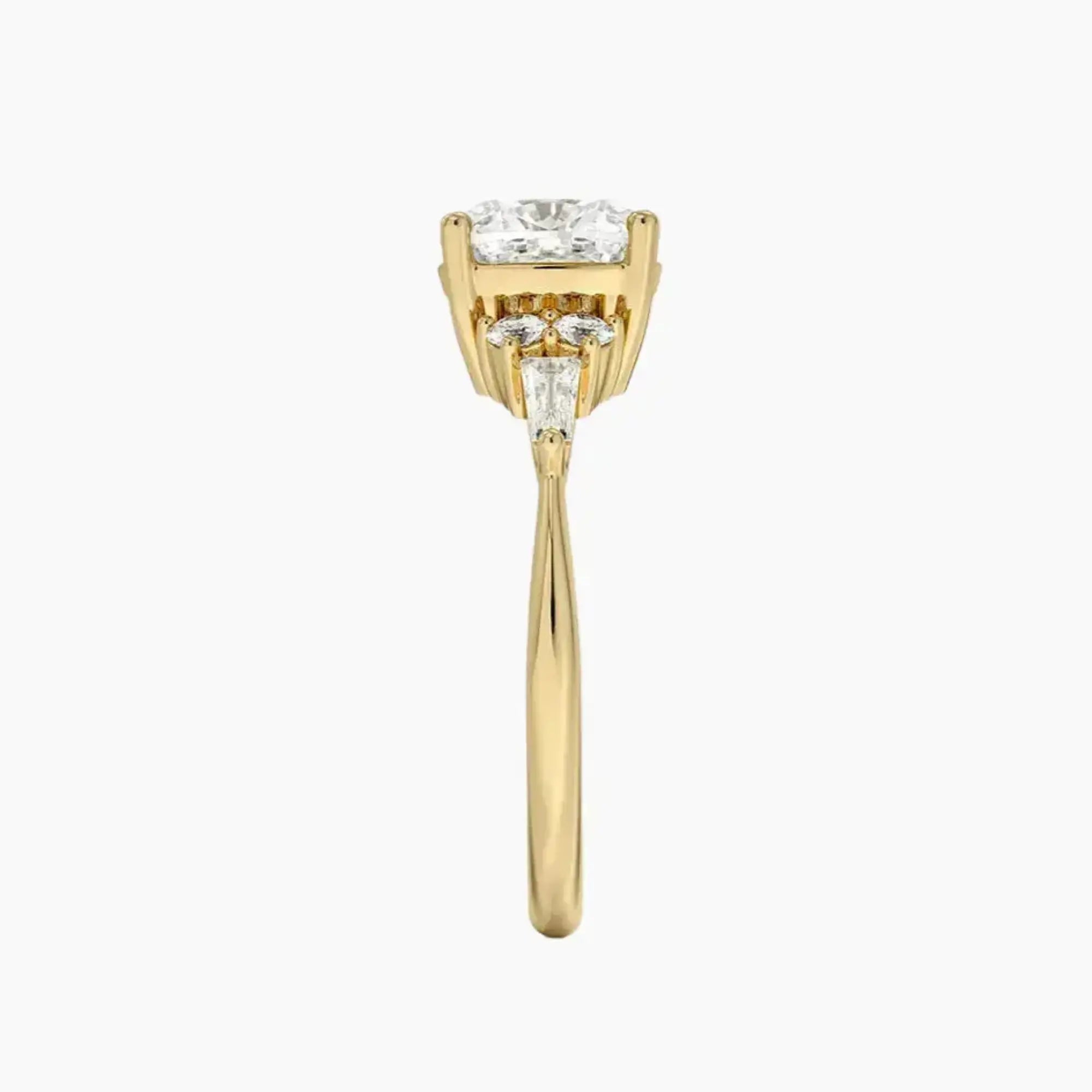 Jovana Cushion Designer Diamond Ring Setting in 18K Yellow Gold