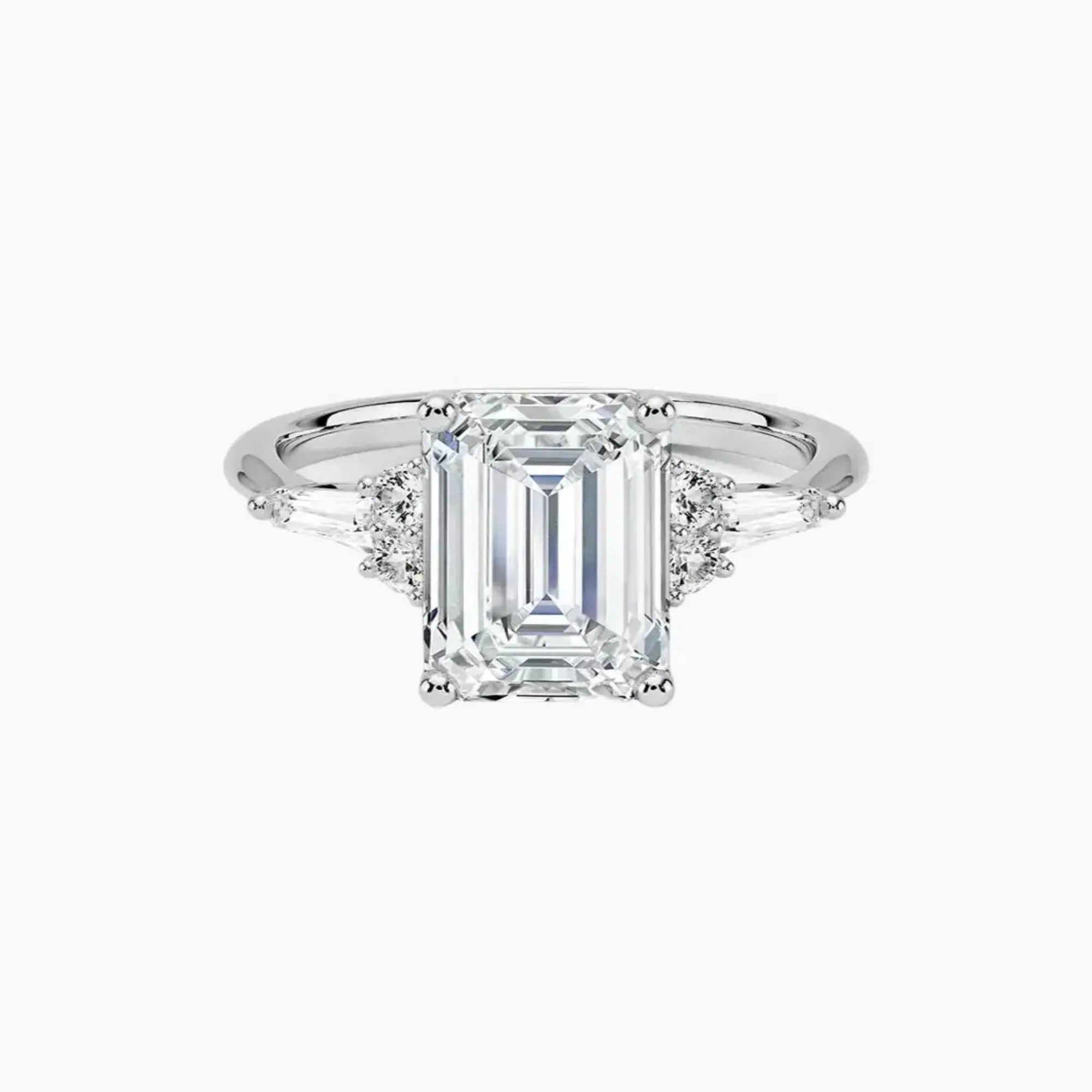 Jovana Emerald Designer 3 Carat Lab Grown Diamond Engagement Ring in 14K Yellow Gold