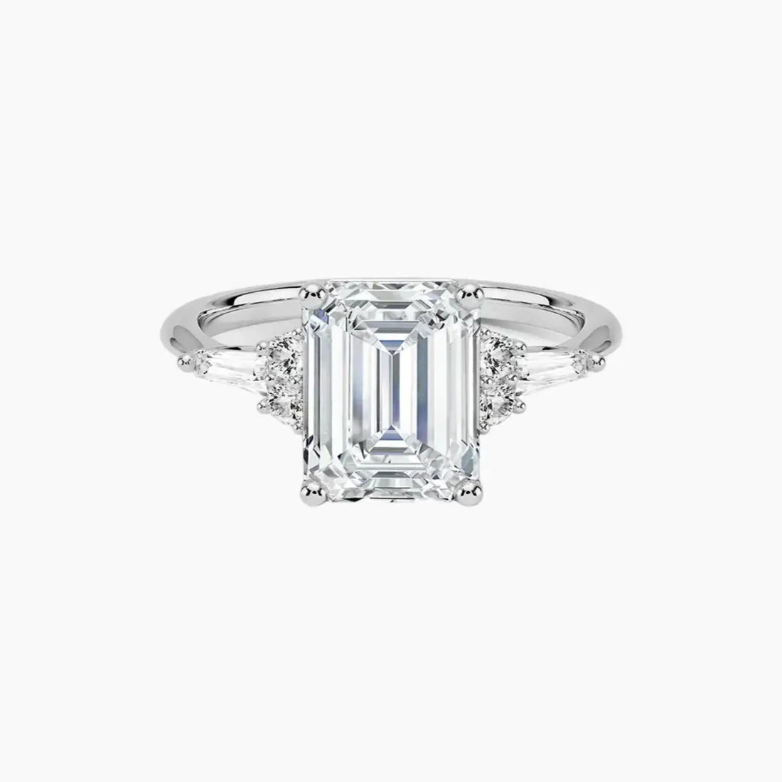 Jovana Emerald Designer 2.5 Carat Lab Grown Diamond Engagement Ring in 14K White Gold