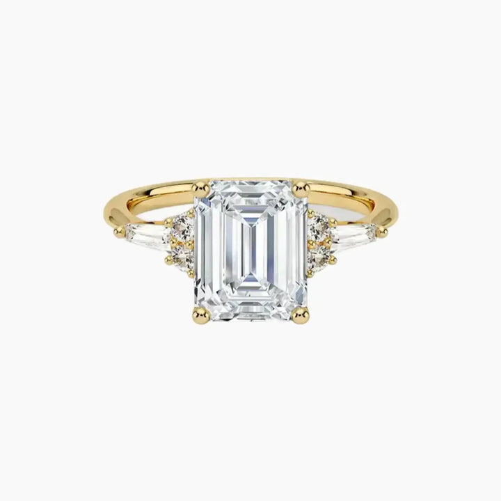 Jovana Emerald Designer 1.5 Carat Lab Grown Diamond Engagement Ring in 14K Yellow Gold