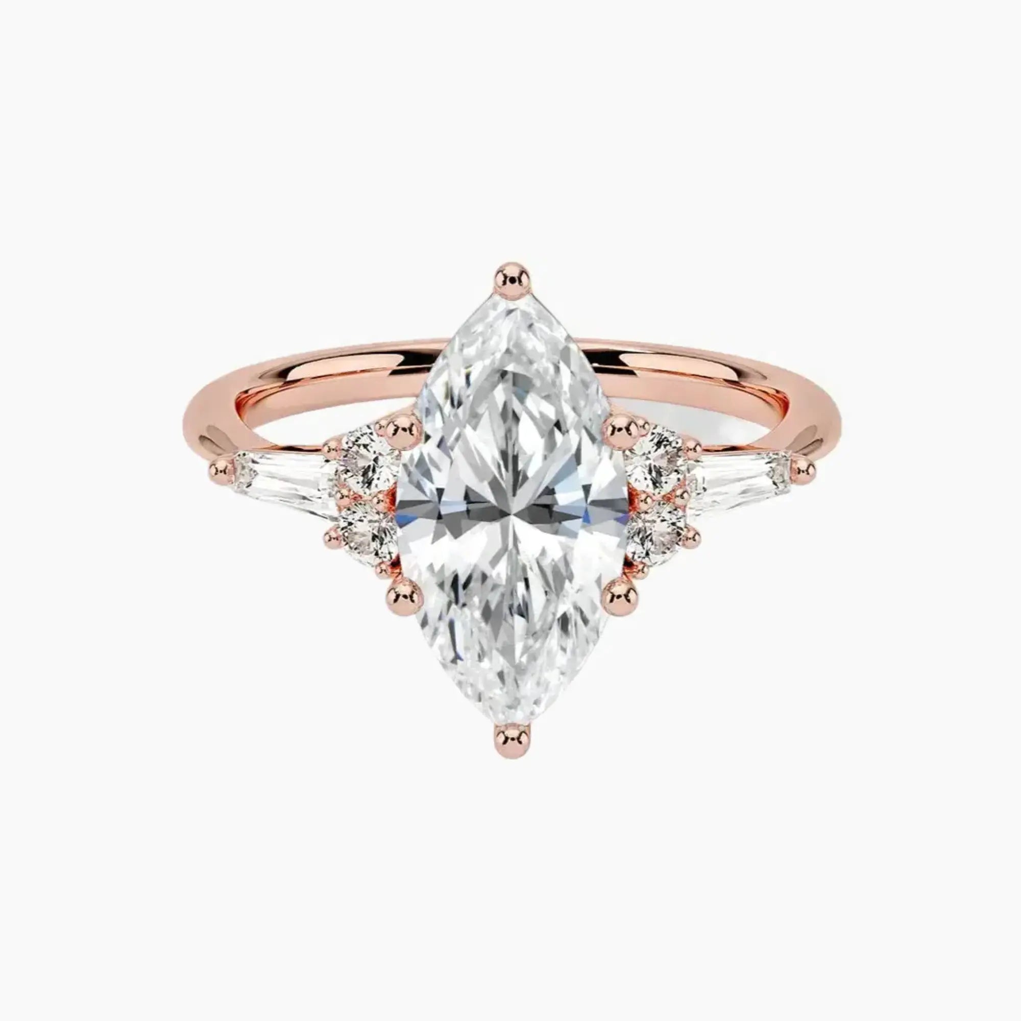 Jovana Marquise Designer 2 Carat Lab Grown Diamond Engagement Ring in 18K Yellow Gold