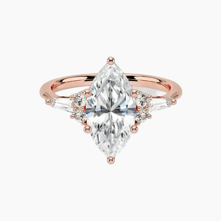 Jovana Marquise Designer 2 Carat Lab Grown Diamond Engagement Ring in 14K Rose Gold