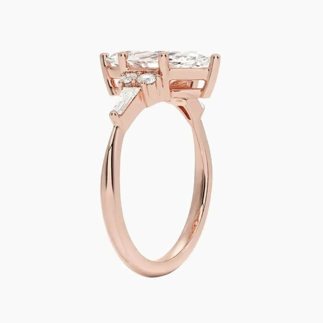 Jovana Marquise Designer 3 Carat Lab Grown Diamond Engagement Ring in 14K Yellow Gold