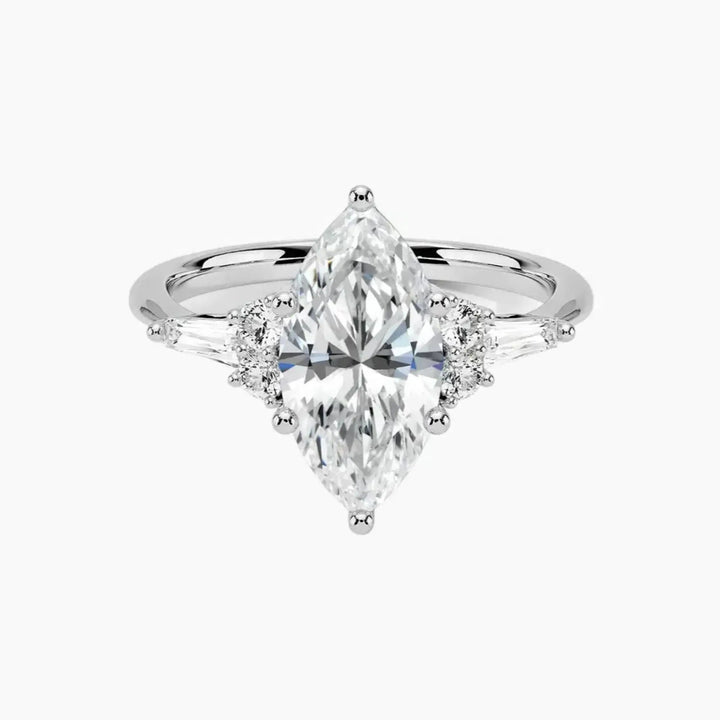 Jovana Marquise Designer 2.5 Carat Lab Grown Diamond Engagement Ring in 14K White Gold