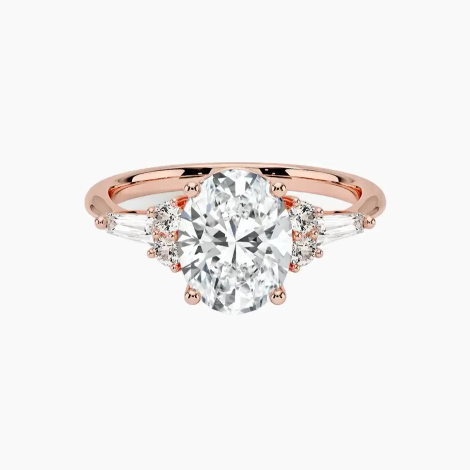 Jovana Oval Designer 1 Carat Lab Grown Diamond Engagement Ring in 14K White Gold