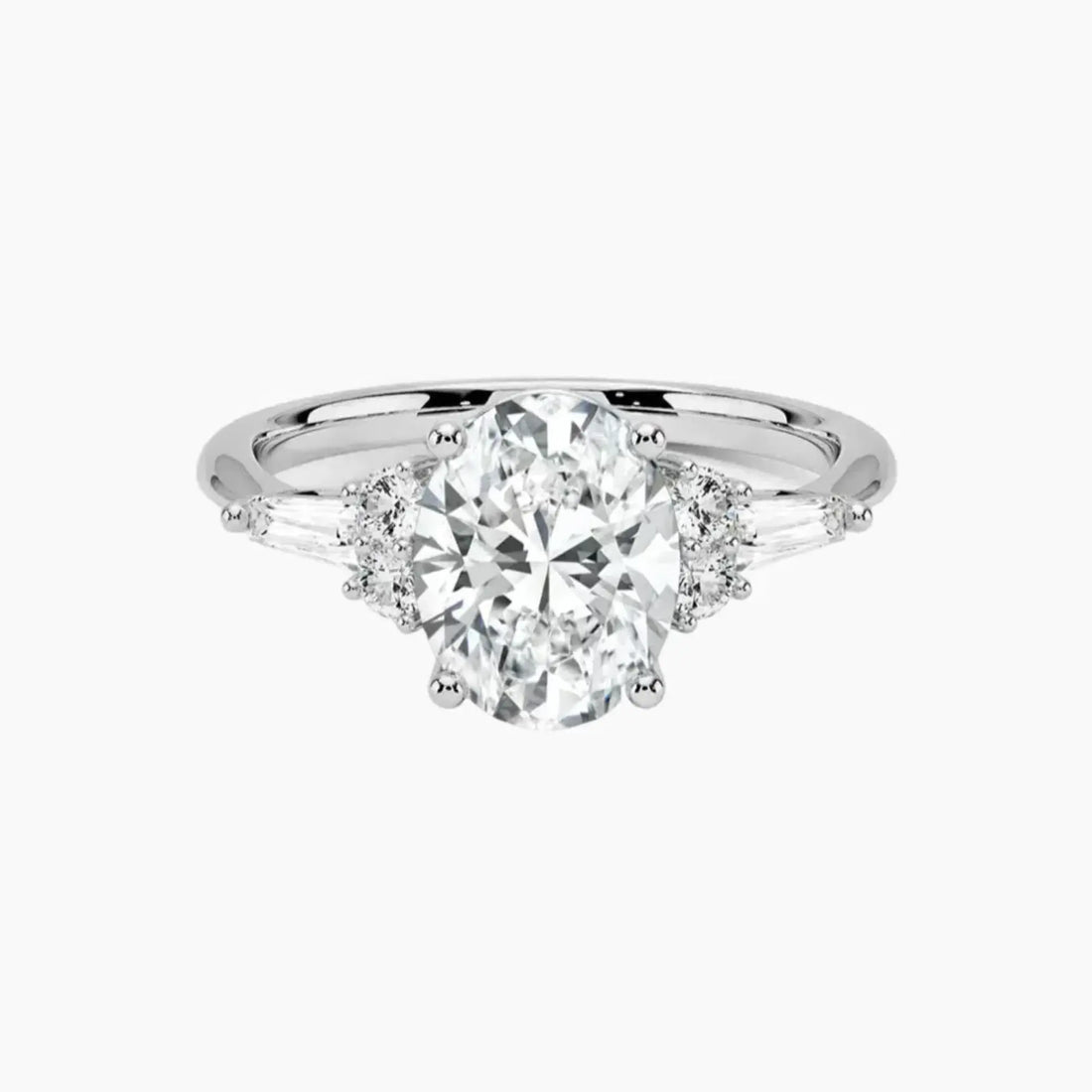 Jovana Oval Designer 1.5 Carat Lab Grown Diamond Engagement Ring in 18K Yellow Gold