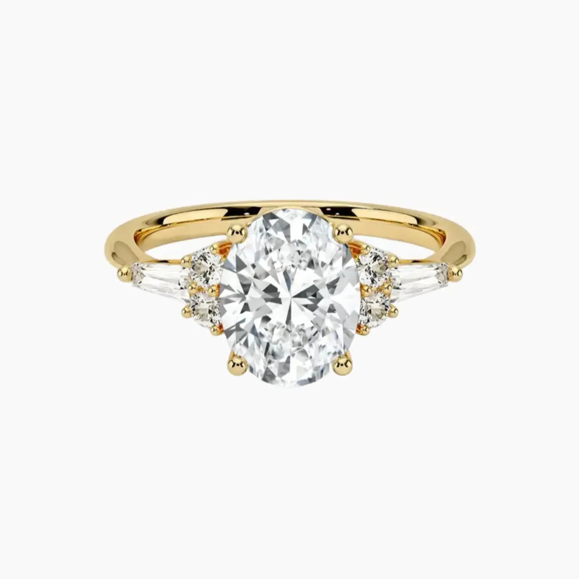 Jovana Oval Designer 2 Carat Lab Grown Diamond Engagement Ring in 18K White Gold