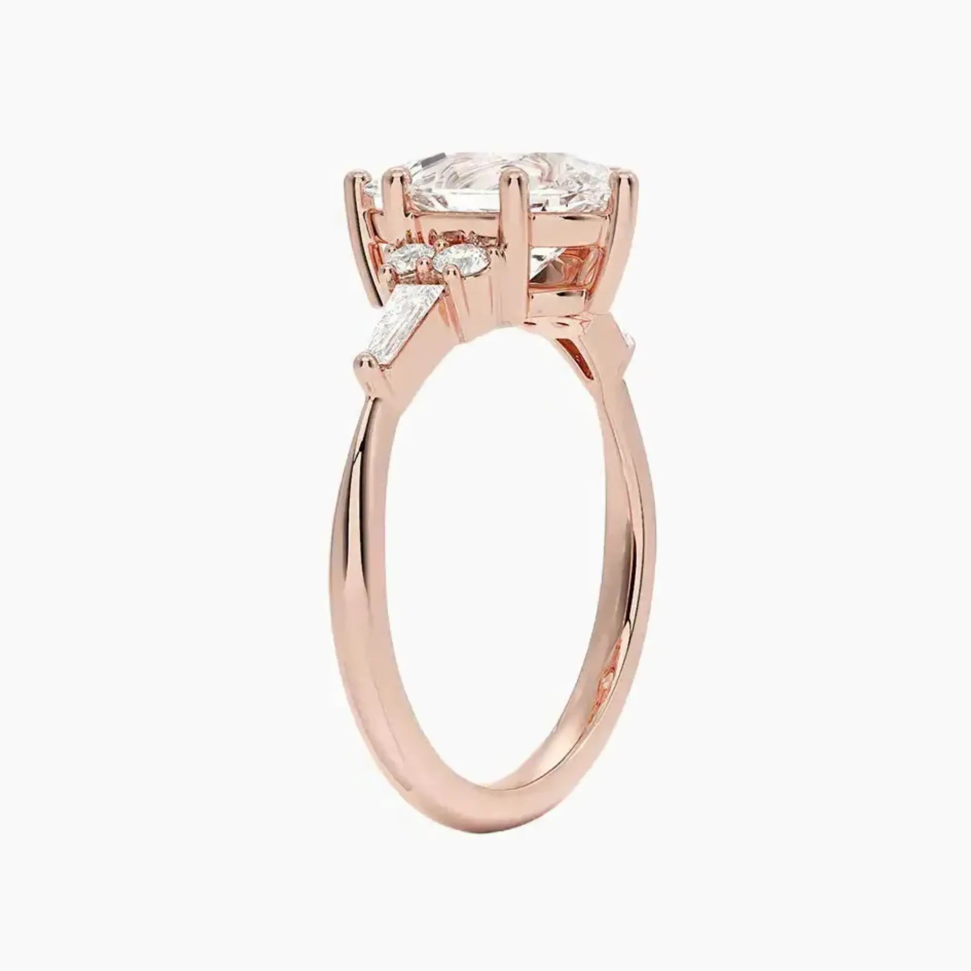 Jovana Pear Designer Diamond Ring Setting in 14K Rose Gold
