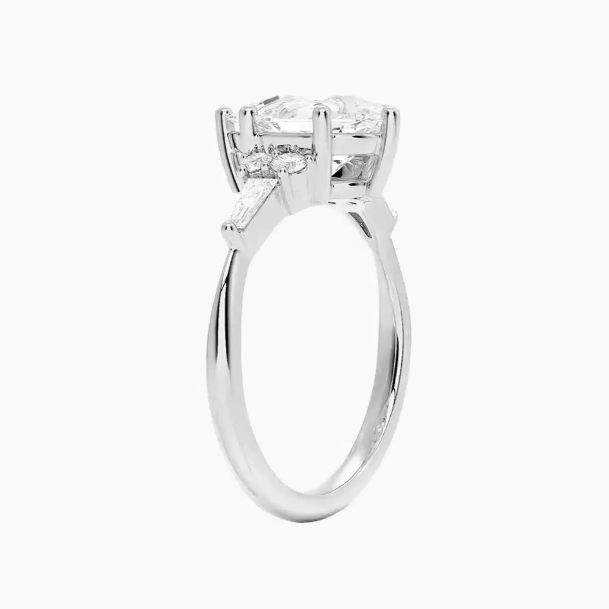 Jovana Pear Designer 2.5 Carat Lab Grown Diamond Engagement Ring in 18K White Gold