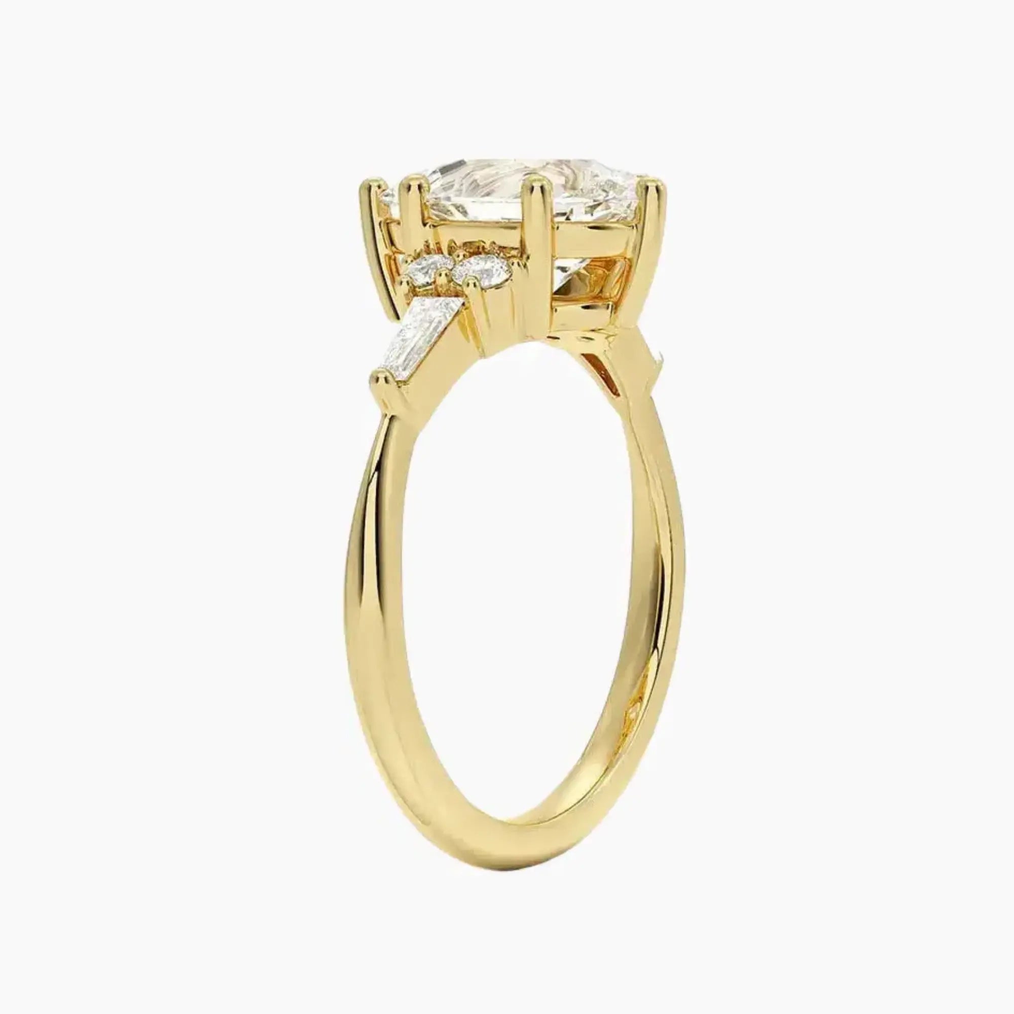 Jovana Pear Designer 2 Carat Lab Grown Diamond Engagement Ring in 14K White Gold