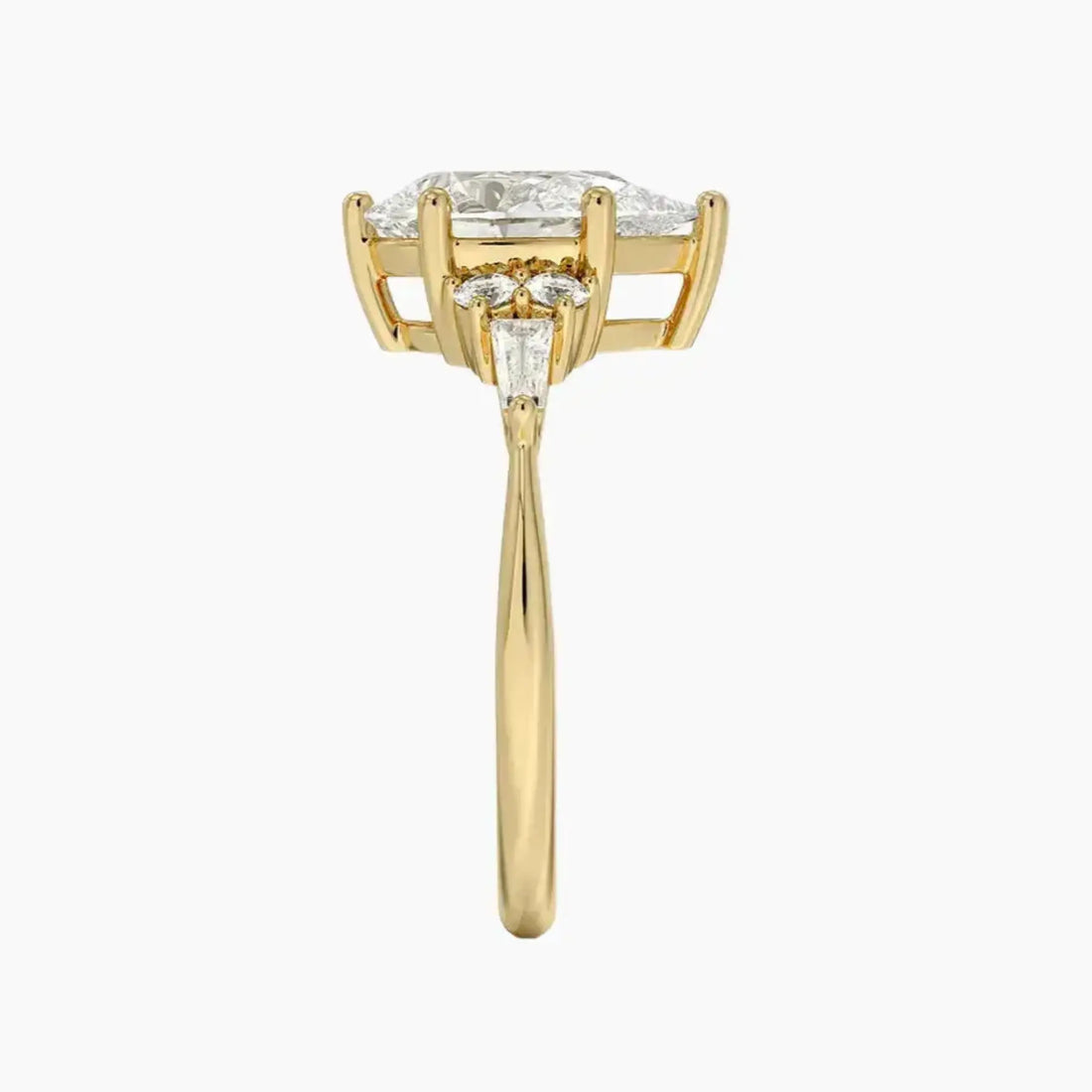Jovana Pear Designer 1.5 Carat Lab Grown Diamond Engagement Ring in 18K Yellow Gold