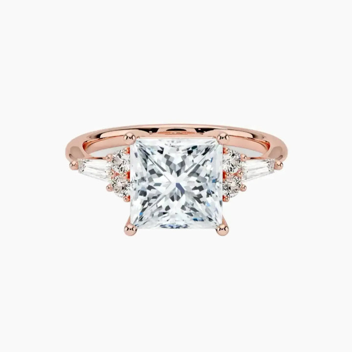 Jovana Princess Designer 2.5 Carat Lab Grown Diamond Engagement Ring in 18K Rose Gold