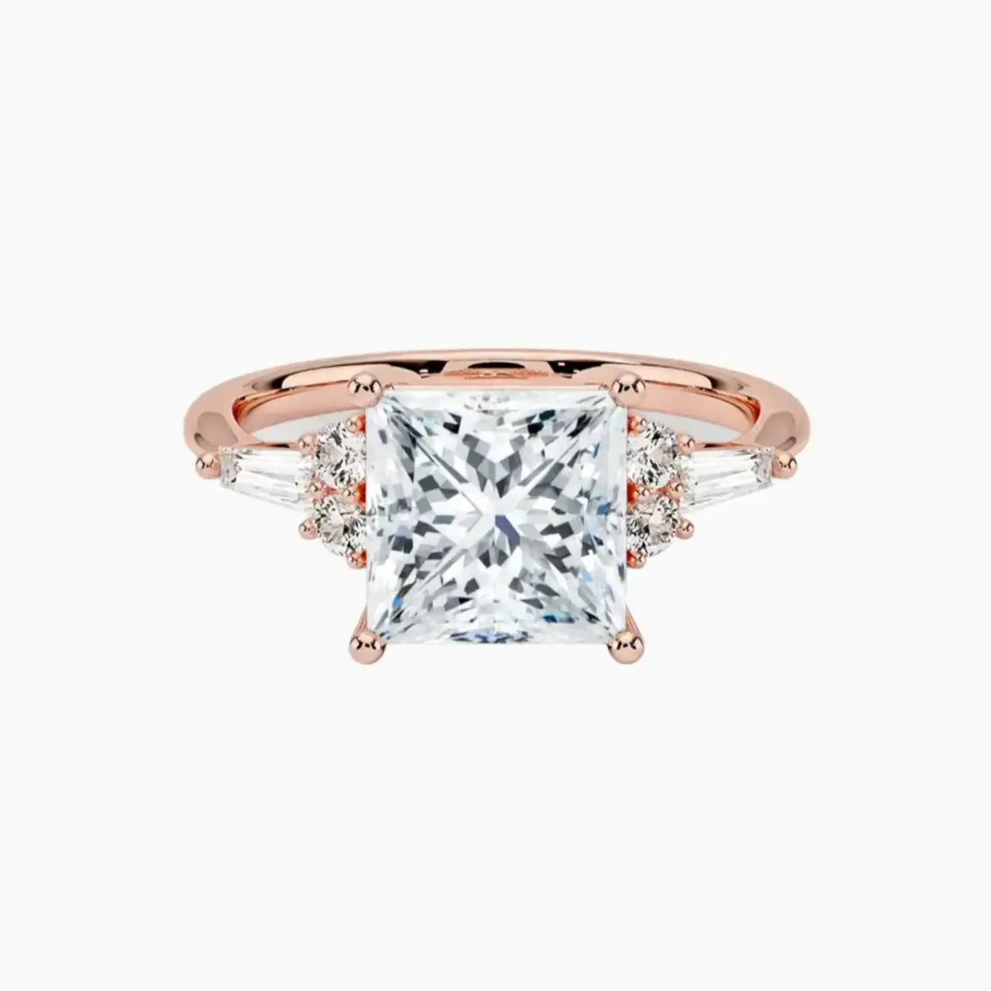 Jovana Princess Designer Diamond Ring Setting in 14K Rose Gold